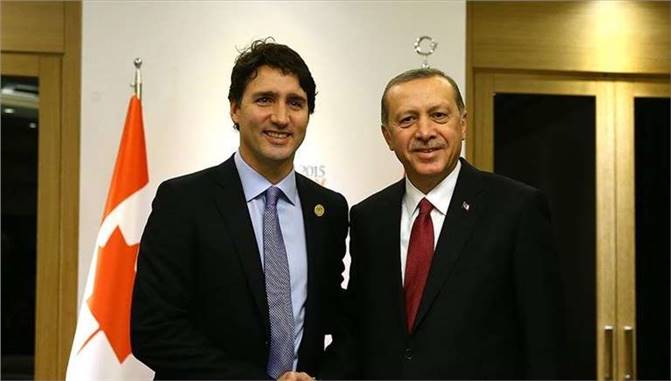 Cumhurbaşkanı Recep Tayyip Erdoğan, Kanada Başbakanı